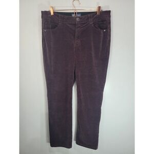 Democracy Absolution Corduroy Pants Womens 16 Deep Plum Purple Straight Stretch